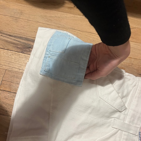 Levi's Cream and Blue Mini Skirt - Picture 2 of 4